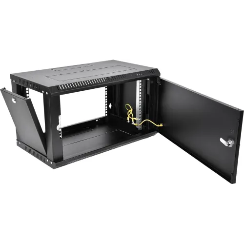 Шкаф коммутационный ЦМО ШРН-Эконом (ШРН-Э-6.500.1-9005) настенный 6U 600x520мм пер.дв.металл 75кг черный 470мм 14.5кг 180град. 345мм IP20 металл