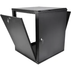 Шкаф коммутационный ЦМО ШРН-Эконом (ШРН-Э-15.350.1-9005) настенный 15U 600x350мм пер.дв.металл 85кг черный 300мм 18.09кг 180град. 742мм IP20 металл