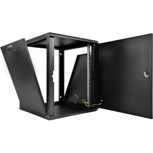 Шкаф коммутационный ЦМО ШРН-Эконом (ШРН-Э-15.350.1-9005) настенный 15U 600x350мм пер.дв.металл 85кг черный 300мм 18.09кг 180град. 742мм IP20 металл