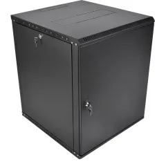 Шкаф коммутационный ЦМО ШРН-Эконом (ШРН-Э-15.500.1-9005) настенный 15U 600x520мм пер.дв.металл задн.дв.стал.лист направл.под закл.гайки 75кг черный 470мм 22.68кг 180град. 742мм IP20 металл