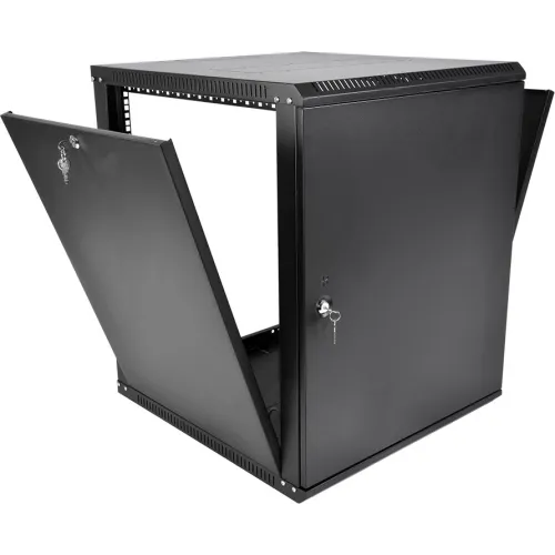 Шкаф коммутационный ЦМО ШРН-Эконом (ШРН-Э-18.350.1-9005) настенный 18U 600x350мм пер.дв.металл 85кг черный 300мм 21.69кг 180град. 878мм IP20 металл