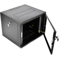 Шкаф коммутационный ЦМО (ШРН-М-9.500-9005) настенный 9U 600x520мм пер.дв.стекл 130кг черный 456мм 19.35кг 180град. 480мм IP20 сталь