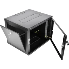 Шкаф коммутационный ЦМО (ШРН-М-9.500-9005) настенный 9U 600x520мм пер.дв.стекл 130кг черный 456мм 19.35кг 180град. 480мм IP20 сталь