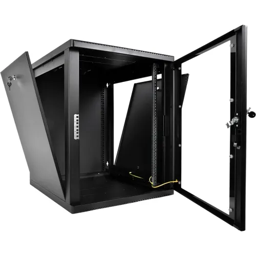 Шкаф коммутационный ЦМО (ШРН-М-15.500-9005) настенный 15U 600x520мм пер.дв.стекл 130кг черный 456мм 24.66кг 180град. 745мм IP20 сталь