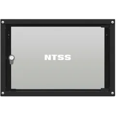 Шкаф коммутационный NTSS Lime (NTSS-WL6U5535GS-BL) настенный 6U 550x350мм пер.дв.стекл несъемн.бок.пан. 30кг черный 270мм 8.4кг 110град. 370мм IP20 сталь