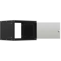 Шкаф коммутационный NTSS Lime (NTSS-WL9U5545GS-BL) настенный 9U 550x450мм пер.дв.стекл несъемн.бок.пан. 30кг черный 370мм 12кг 110град. 500мм IP20 сталь
