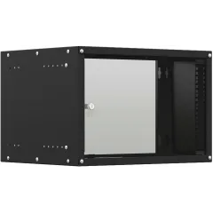 Шкаф коммутационный NTSS Lime (NTSS-WL6U5560GS-BL) настенный 6U 550x600мм пер.дв.стекл несъемн.бок.пан. 30кг черный 520мм 12кг 110град. 500мм IP20