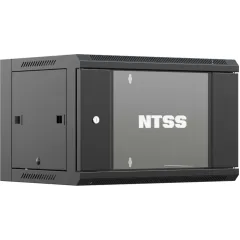 Шкаф коммутационный NTSS NTSS-W12U6045GS (NTSS-W12U6045GS-BL) настенный 12U 570x450мм пер.дв.стекл 60кг черный 350мм 22.2кг 220град. 635мм IP20 сталь