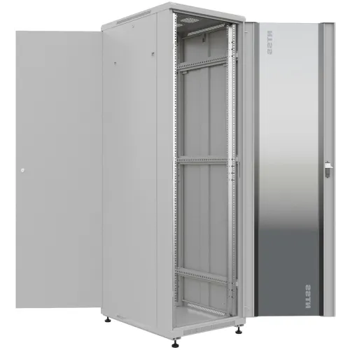 Шкаф серверный NTSS Премиум (NTSS-R42U8080GS) напольный 42U 800x800мм пер.дв.стекл металл 900кг серый 710мм 144кг 1987мм IP20 сталь