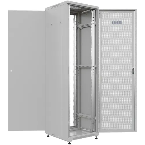 Шкаф коммутационный NTSS Премиум (NTSS-R42U6060PD) напольный 42U 600x600мм пер.дв.перфор. металл 900кг серый 510мм 86кг IP20 металл