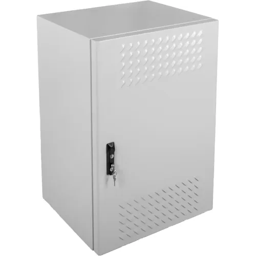 Шкаф коммутационный ЦМО (ШТВ-Н-18.6.3-4ААА-Т1) настенный 18U 620x330мм пер.дв.вентил. задн.дв.стал.лист 2 бок.пан. 150кг серый 220мм 63кг 120град. 900мм IP54 металл уличный всепогодный с вентилятором с нагревателем с силовыми розетками укомплектованный 25