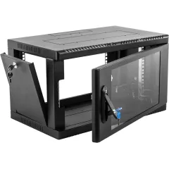 Шкаф коммутационный ЦМО (ШРН-6.500-9005) настенный 6U 600x500мм пер.дв.стекл 200кг черный 470мм 17.8кг 180град. 346мм IP20 металл