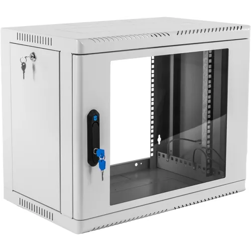 Шкаф коммутационный ЦМО (ШРН-9.350) настенный 9U 600x350мм пер.дв.стекл 200кг серый 300мм 12кг 180град. 479мм IP20 металл