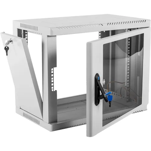 Шкаф коммутационный ЦМО (ШРН-9.350) настенный 9U 600x350мм пер.дв.стекл 200кг серый 300мм 12кг 180град. 479мм IP20 металл