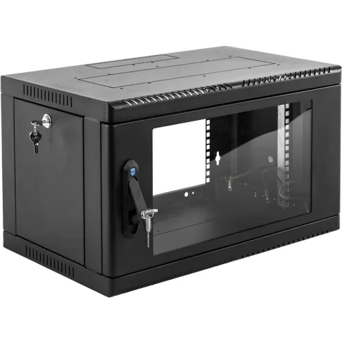 Шкаф коммутационный ЦМО (ШРН-9.350-9005) настенный 9U 600x350мм пер.дв.стекл 200кг черный 300мм 12кг 180град. 479мм IP20 металл