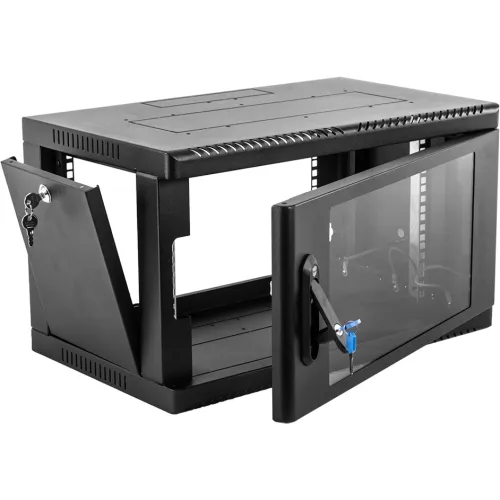 Шкаф коммутационный ЦМО (ШРН-9.350-9005) настенный 9U 600x350мм пер.дв.стекл 200кг черный 300мм 12кг 180град. 479мм IP20 металл