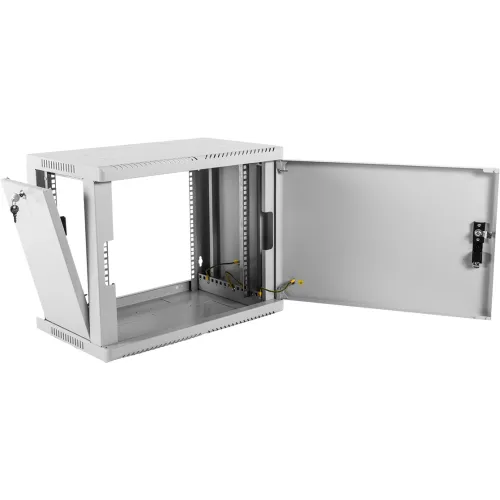 Шкаф коммутационный ЦМО (ШРН-9.350.1) настенный 9U 600x350мм пер.дв.стал.лист 200кг серый 300мм 12кг 180град. 479мм IP20 металл