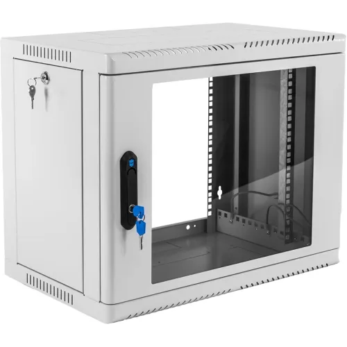 Шкаф коммутационный ЦМО (ШРН-9.500) настенный 9U 599x529мм пер.дв.стекл 200кг серый 470мм 16кг 180град. 479мм IP20 металл