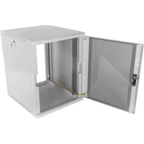 Шкаф коммутационный ЦМО (ШРН-12.350) настенный 12U 600x359мм пер.дв.стекл 200кг серый 300мм 14кг 180град. 612мм металл