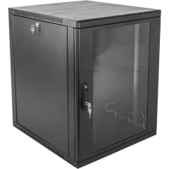 Шкаф коммутационный ЦМО (ШРН-12.350-9005) настенный 12U 600x359мм пер.дв.стекл 200кг черный 300мм 14кг 180град. 612мм сталь