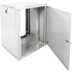 Шкаф коммутационный ЦМО (ШРН-12.500.1) настенный 12U 600x529мм пер.дв.стал.лист 200кг серый 470мм 18кг 180град. 612мм металл