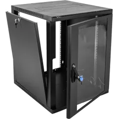 Шкаф коммутационный ЦМО (ШРН-12.650-9005) настенный 12U 600x658мм пер.дв.стекл 200кг черный 600мм 25.11кг 180град. 612мм металл