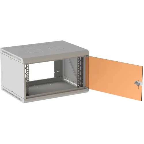 Шкаф коммутационный Suprlan ТВЛ-6U-600-350-СР (05-1060) настенный 6U 600x350мм пер.дв.стекл направл.под закл.гайки 70кг RAL 7035 285мм 13.3кг 360мм металл