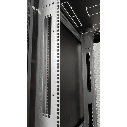 Шкаф серверный ЦМО (ШТК-М-42.8.10-48АА-9005) напольный 42U 800x1050мм пер.дв.перфор. 2 бок.пан. задн.дв.двуст. направл.под закл.гайки 1200кг черный 850мм 151кг 180град. 2048мм IP20 сталь