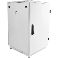 Шкаф коммутационный ЦМО (ШТК-М-24.6.6-3ААА) напольный 24U 600x600мм пер.дв.металл 2 бок.пан. металл 700кг серый 455мм 55кг 180град. 1245мм металл