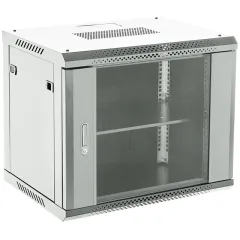 Шкаф коммутационный Rexant (04-0664-111) настенный 6U 600x450мм пер.дв.стекл металл 2 бок.пан. направл.под винты 60кг серый 11.55кг 230град. 368мм IP20 сталь