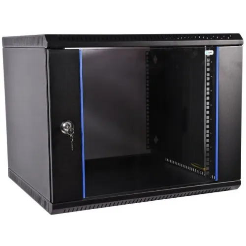 Шкаф коммутационный ЦМО ШРН-ЭКОНОМ (ШРН-Э-12.500-9005) настенный 12U 600x520мм пер.дв.стекл 75кг черный 470мм