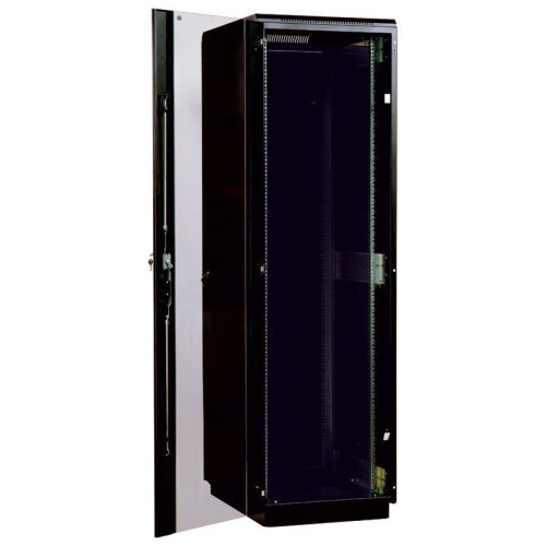 Шкаф серверный ЦМО (ШТК-М-42.8.10-1ААА-9005) напольный 42U 800x1000мм пер.дв.стекл задн.дв.спл.стал.лист 2 бок.пан. направл.под закл.гайки 550кг черный 855мм 134.6кг 180град. 2030мм IP20 сталь