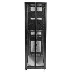 Шкаф серверный ЦМО (ШТК-СП-48.6.10-48АА-9005) напольный 48U 600x1000мм пер.дв.перфор. задн.дв.двуст. 4 бок.пан. 1350кг черный 683мм 156кг 120град. 2215мм IP20 металл