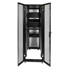 Шкаф серверный ЦМО (ШТК-СП-48.6.10-48АА-9005) напольный 48U 600x1000мм пер.дв.перфор. задн.дв.двуст. 4 бок.пан. 1350кг черный 683мм 156кг 120град. 2215мм IP20 металл