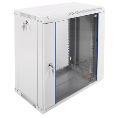 Шкаф коммутационный ЦМО ШРН-ЭКОНОМ (ШРН-Э-12.350) настенный 12U 600x350мм пер.дв.стекл 85кг серый 300мм 15.84кг 180град. 608мм IP20 металл