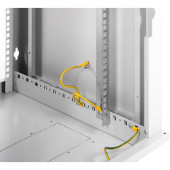 Шкаф коммутационный ЦМО ШРН-ЭКОНОМ (ШРН-Э-12.350) настенный 12U 600x350мм пер.дв.стекл 85кг серый 300мм 15.84кг 180град. 608мм IP20 металл