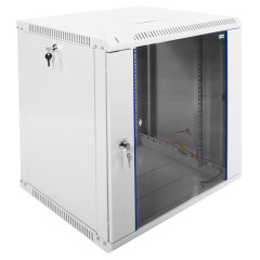 Шкаф коммутационный ЦМО ШРН-ЭКОНОМ (ШРН-Э-12.500) настенный 12U 600x520мм пер.дв.стекл 75кг серый 470мм 20.2кг 180град. 608мм