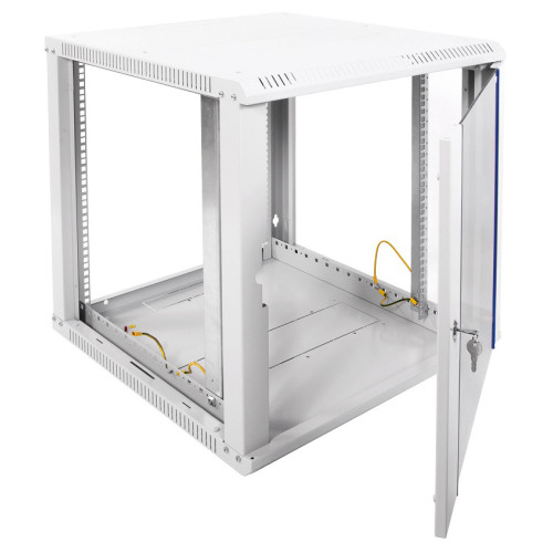 Шкаф коммутационный ЦМО ШРН-ЭКОНОМ (ШРН-Э-12.650) настенный 12U 600x650мм пер.дв.стекл 65кг серый 600мм 23.9кг 180град. 608мм