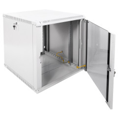 Шкаф коммутационный ЦМО ШРН-ЭКОНОМ (ШРН-Э-12.650) настенный 12U 600x650мм пер.дв.стекл 65кг серый 600мм 23.9кг 180град. 608мм