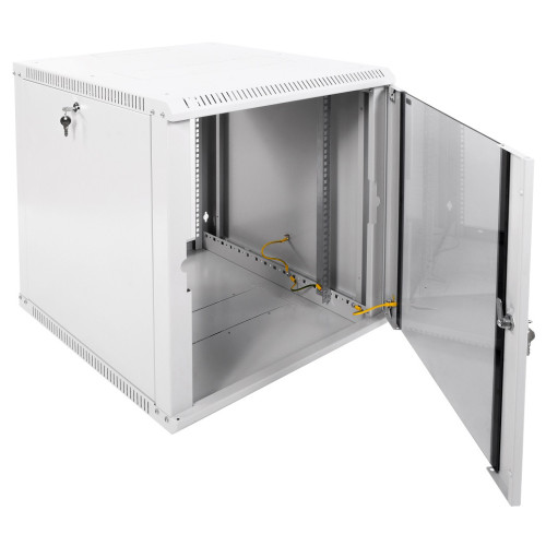 Шкаф коммутационный ЦМО ШРН-ЭКОНОМ (ШРН-Э-12.650) настенный 12U 600x650мм пер.дв.стекл 65кг серый 600мм 23.9кг 180град. 608мм