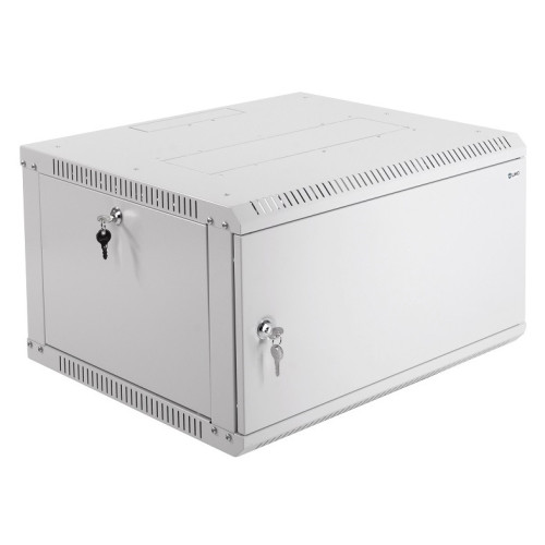 Шкаф коммутационный ЦМО ШРН-Эконом (ШРН-Э-6.500.1) настенный 6U 600x520мм пер.дв.металл 75кг серый 470мм 14.5кг 180град. 345мм