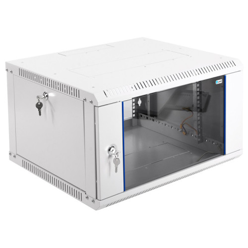 Шкаф коммутационный ЦМО ШРН-ЭКОНОМ (ШРН-Э-6.650) настенный 6U 600x650мм пер.дв.стекл 65кг серый 600мм 17.3кг 180град. 345мм