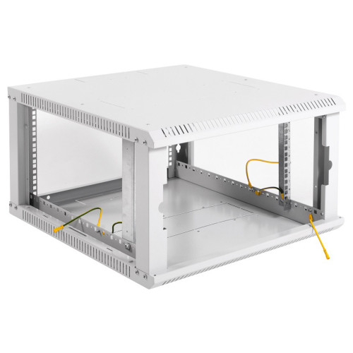 Шкаф коммутационный ЦМО ШРН-ЭКОНОМ (ШРН-Э-6.650) настенный 6U 600x650мм пер.дв.стекл 65кг серый 600мм 17.3кг 180град. 345мм