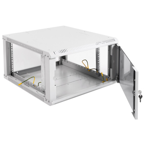 Шкаф коммутационный ЦМО ШРН-ЭКОНОМ (ШРН-Э-6.650) настенный 6U 600x650мм пер.дв.стекл 65кг серый 600мм 17.3кг 180град. 345мм