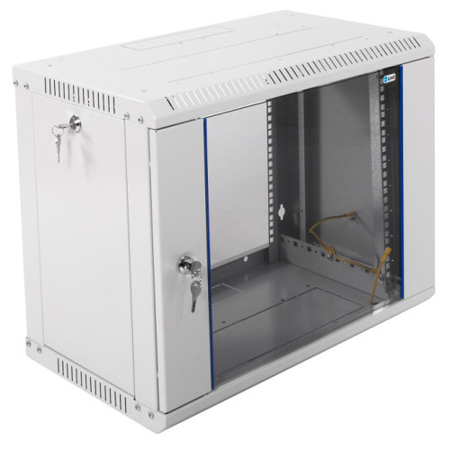 Шкаф коммутационный ЦМО ШРН-ЭКОНОМ (ШРН-Э-9.350) настенный 9U 600x350мм пер.дв.стекл 85кг серый 300мм 13.8кг 180град. 480мм