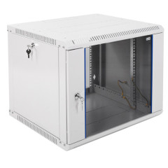Шкаф коммутационный ЦМО ШРН-ЭКОНОМ (ШРН-Э-9.500) настенный 9U 600x520мм пер.дв.стекл 75кг серый 470мм 17.6кг 180град. 480мм