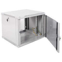 Шкаф коммутационный ЦМО ШРН-ЭКОНОМ (ШРН-Э-9.500) настенный 9U 600x520мм пер.дв.стекл 75кг серый 470мм 17.6кг 180град. 480мм