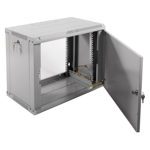 Шкаф коммутационный ЦМО ШРН-Эконом (ШРН-Э-9.350.1) настенный 9U 600x350мм пер.дв.металл 85кг серый 300мм 13.5кг 180град. 476мм IP20 металл