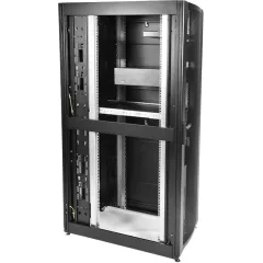 Шкаф серверный ЦМО (ШТК-СП-42.6.10-44АА-9005) напольный 42U 600x990мм пер.дв.перфор. 2 бок.пан. задн.дв.перфор. направл.под закл.гайки 1350кг черный 690мм 139кг 120град. 1950мм IP20 сталь