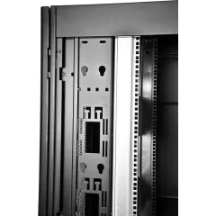 Шкаф серверный ЦМО (ШТК-СП-42.6.10-44АА-9005) напольный 42U 600x990мм пер.дв.перфор. 2 бок.пан. задн.дв.перфор. направл.под закл.гайки 1350кг черный 690мм 139кг 120град. 1950мм IP20 сталь